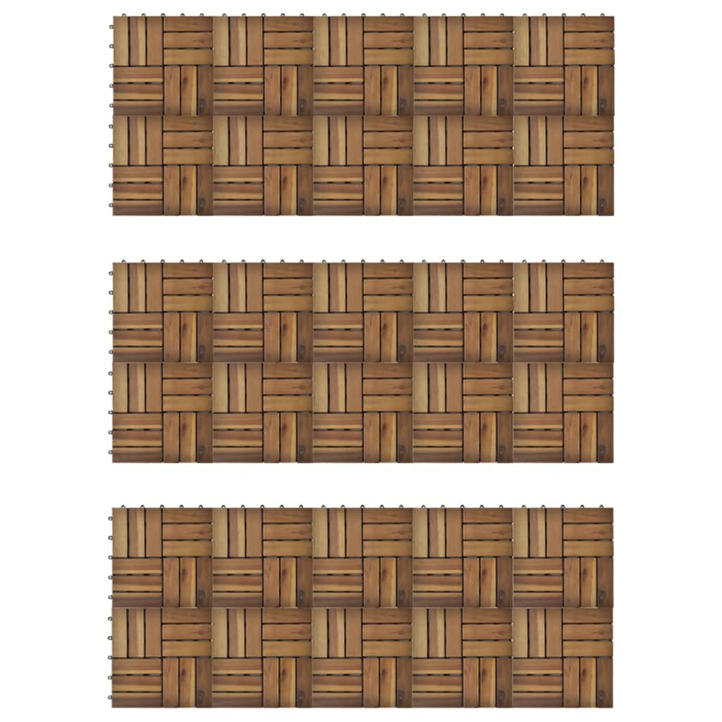 Decking Tiles 30 x 30 cm Acacia Set of 30- Flooring & Carpet - HomeShopIreland - Home Shop Ireland - Flooring & Carpet - Decking Tiles 30 x 30 cm Acacia Set of 30