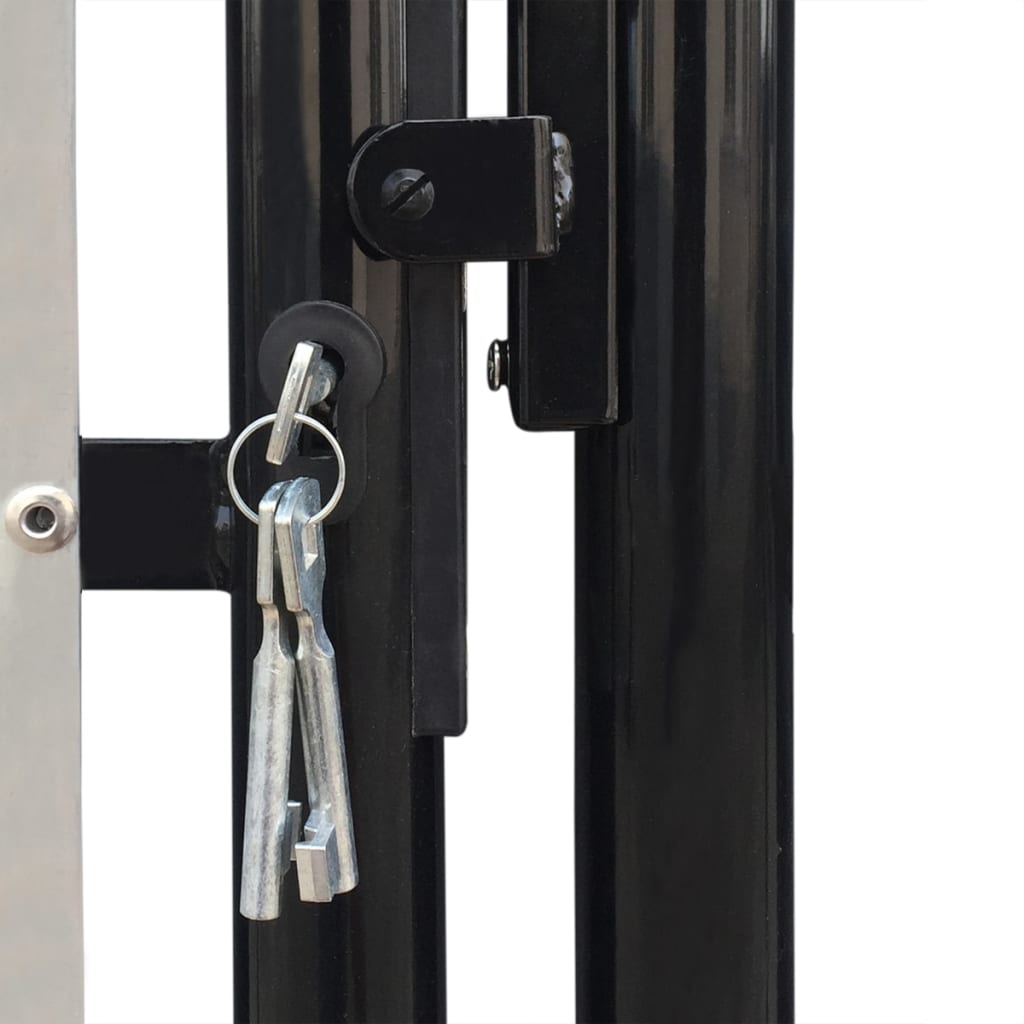 Black Single Door Fence Gate 100 x 225 cm- Gates - HomeShopIreland - Home Shop Ireland - Gates - Black Single Door Fence Gate 100 x 225 cm