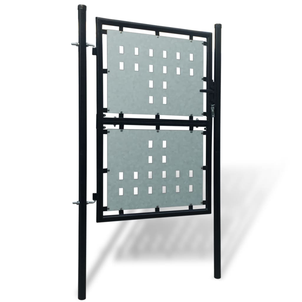 Black Single Door Fence Gate 100 x 250 cm- Gates - HomeShopIreland - Home Shop Ireland - Gates - Black Single Door Fence Gate 100 x 250 cm