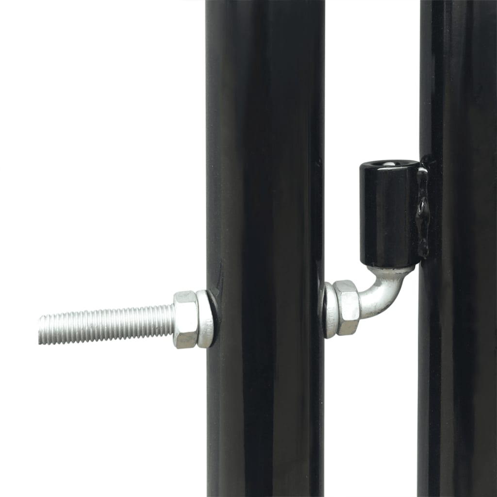 Black Single Door Fence Gate 100 x 250 cm- Gates - HomeShopIreland - Home Shop Ireland - Gates - Black Single Door Fence Gate 100 x 250 cm