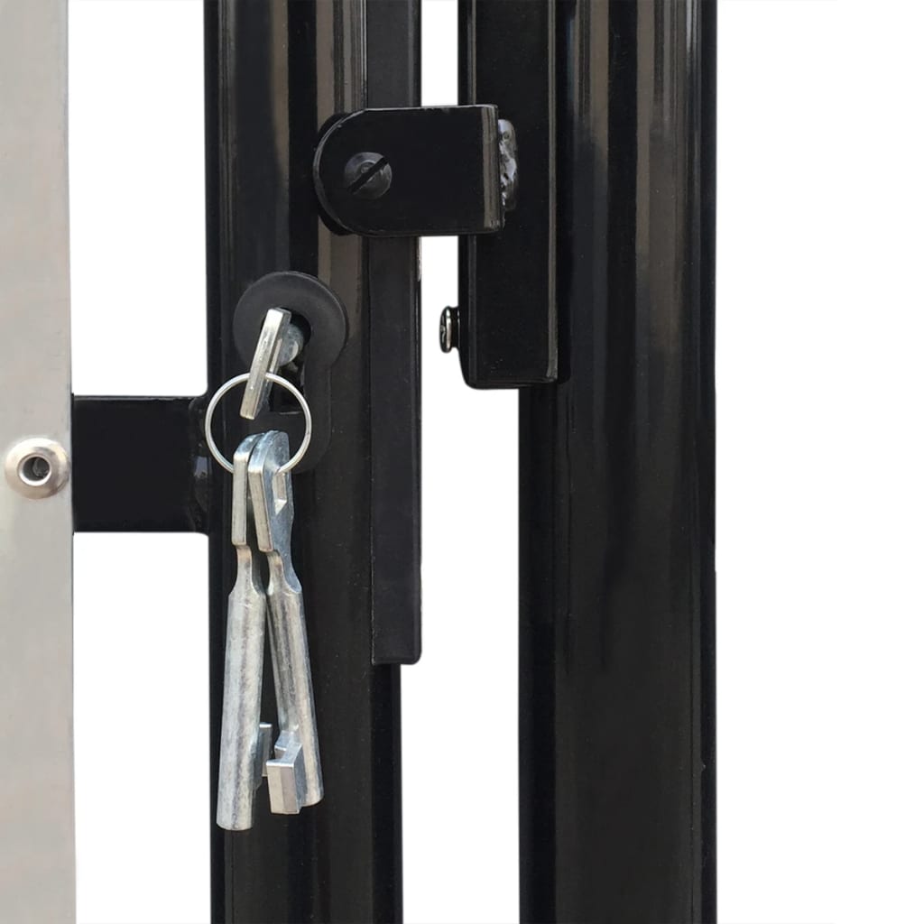 Black Single Door Fence Gate 100 x 250 cm- Gates - HomeShopIreland - Home Shop Ireland - Gates - Black Single Door Fence Gate 100 x 250 cm