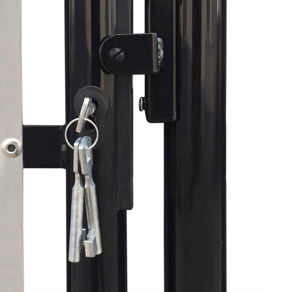 Black Double Door Fence Gate 300 x 225 cm- Gates - HomeShopIreland - Home Shop Ireland - Gates - Black Double Door Fence Gate 300 x 225 cm