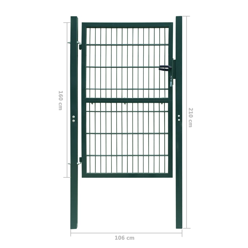 2D Fence Gate (Single) Green 106 x 210 cm- Gates - HomeShopIreland - Home Shop Ireland - Gates - 2D Fence Gate (Single) Green 106 x 210 cm