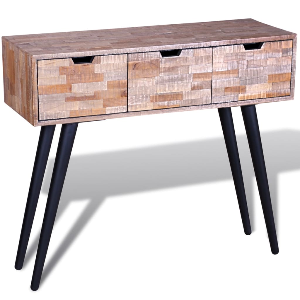 Console Table with 3 Drawers Reclaimed Teak Wood- End Tables - HomeShopIreland - Home Shop Ireland - End Tables - Console Table with 3 Drawers Reclaimed Teak Wood