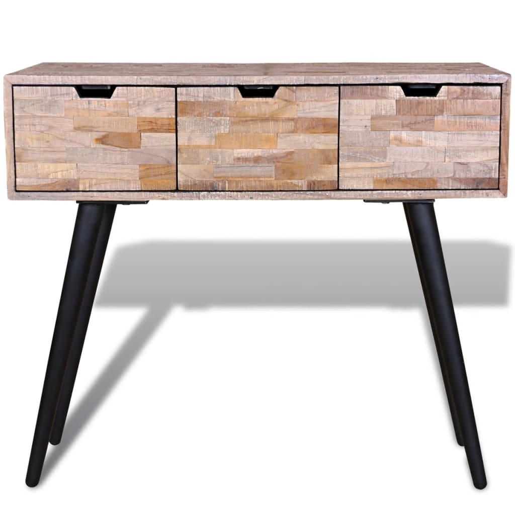 Console Table with 3 Drawers Reclaimed Teak Wood- End Tables - HomeShopIreland - Home Shop Ireland - End Tables - Console Table with 3 Drawers Reclaimed Teak Wood