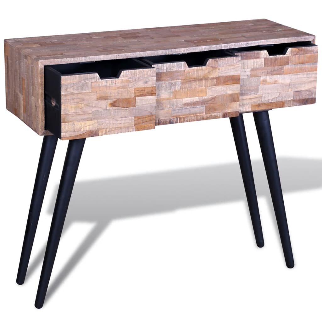 Console Table with 3 Drawers Reclaimed Teak Wood- End Tables - HomeShopIreland - Home Shop Ireland - End Tables - Console Table with 3 Drawers Reclaimed Teak Wood