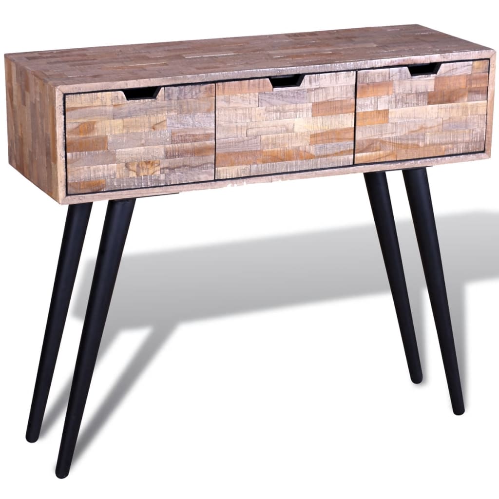 Console Table with 3 Drawers Reclaimed Teak Wood- End Tables - HomeShopIreland - Home Shop Ireland - End Tables - Console Table with 3 Drawers Reclaimed Teak Wood