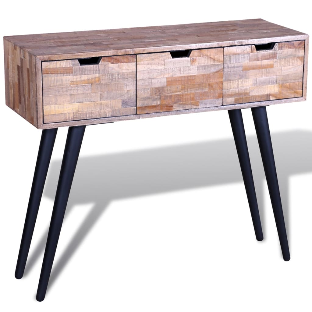 Console Table with 3 Drawers Reclaimed Teak Wood- End Tables - HomeShopIreland - Home Shop Ireland - End Tables - Console Table with 3 Drawers Reclaimed Teak Wood