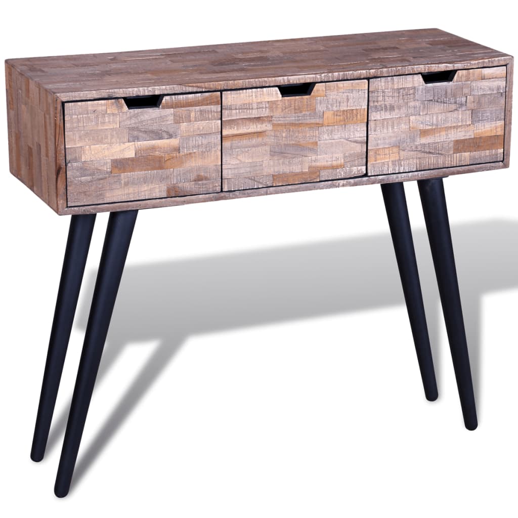 Console Table with 3 Drawers Reclaimed Teak Wood- End Tables - HomeShopIreland - Home Shop Ireland - End Tables - Console Table with 3 Drawers Reclaimed Teak Wood