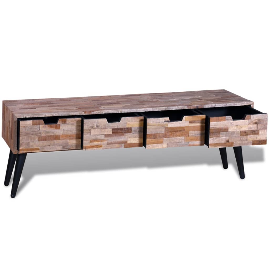 Console TV Cabinet with 4 Drawers Reclaimed Teak- Entertainment Centres & TV Stands - HomeShopIreland - Home Shop Ireland - Entertainment Centres & TV Stands - Console TV Cabinet with 4 Drawers Reclaimed Teak