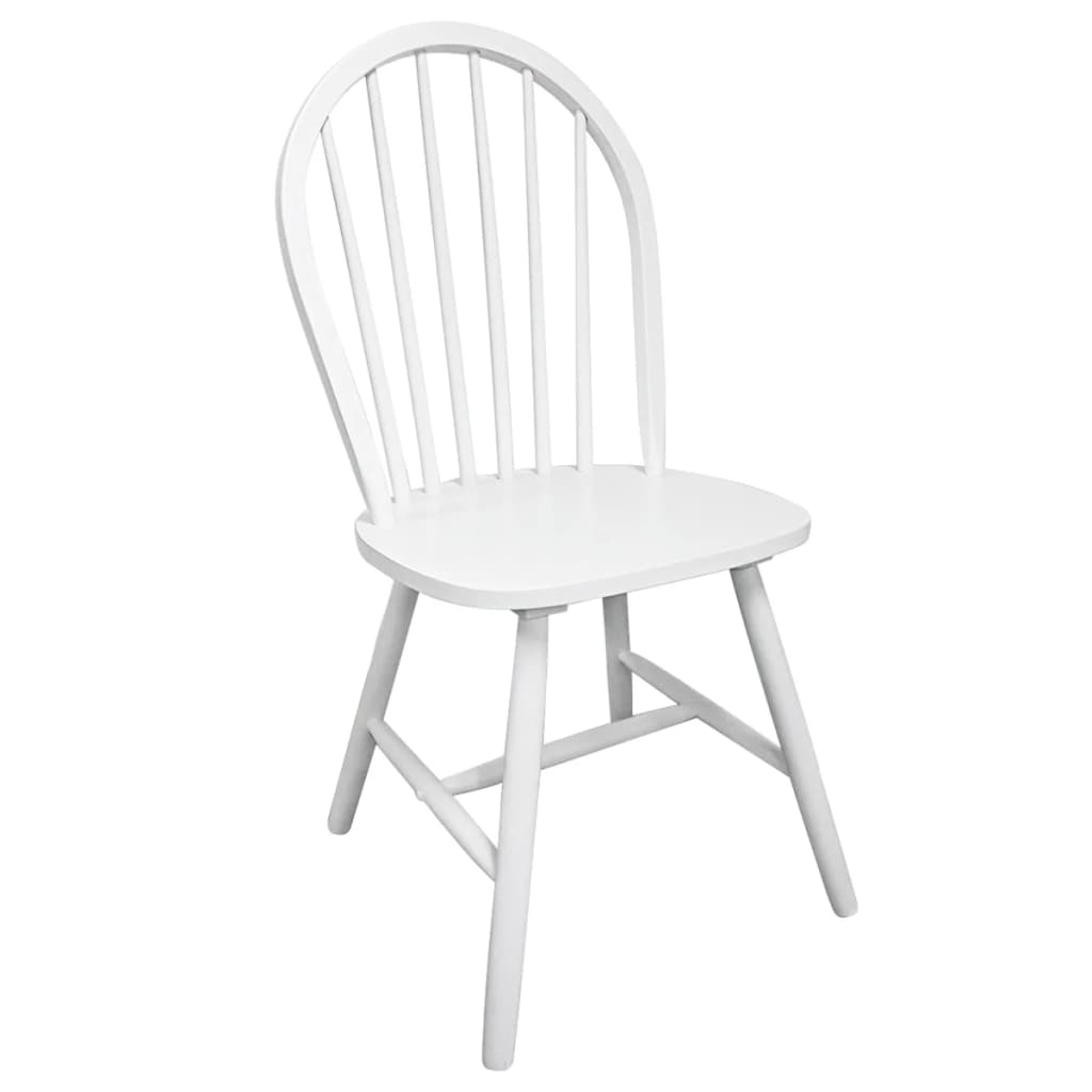 Dining Chairs 4 pcs White Solid Rubber Wood- Kitchen & Dining Room Chairs - HomeShopIreland - Home Shop Ireland - Kitchen & Dining Room Chairs - Dining Chairs 4 pcs White Solid Rubber Wood