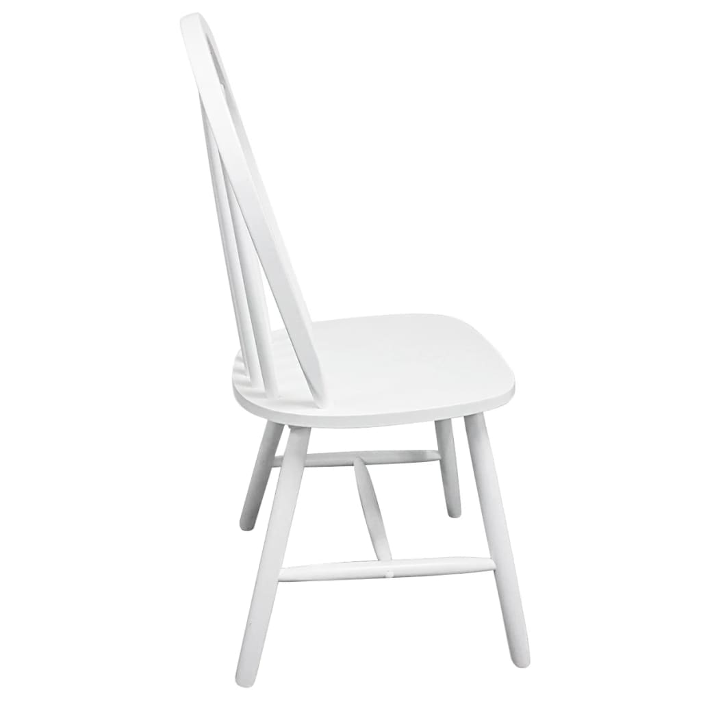 Dining Chairs 4 pcs White Solid Rubber Wood- Kitchen & Dining Room Chairs - HomeShopIreland - Home Shop Ireland - Kitchen & Dining Room Chairs - Dining Chairs 4 pcs White Solid Rubber Wood
