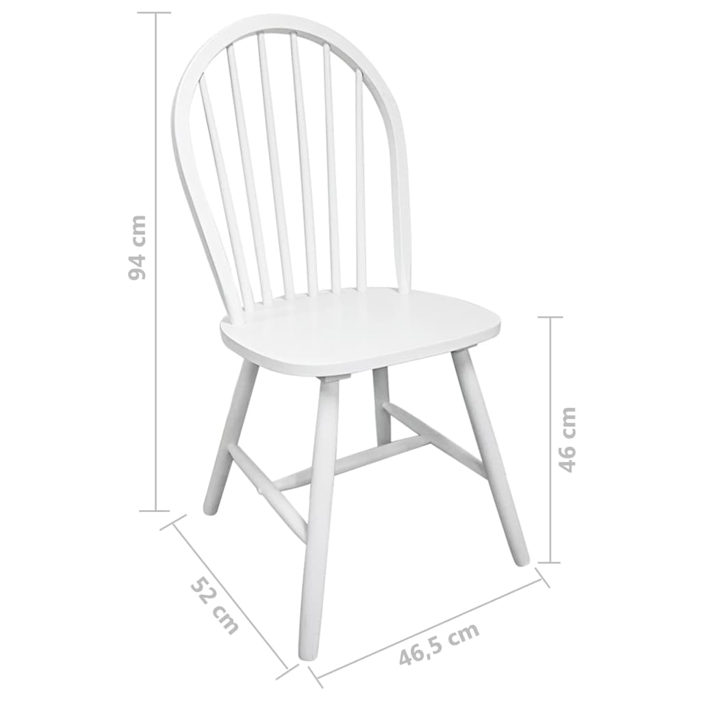 Dining Chairs 4 pcs White Solid Rubber Wood- Kitchen & Dining Room Chairs - HomeShopIreland - Home Shop Ireland - Kitchen & Dining Room Chairs - Dining Chairs 4 pcs White Solid Rubber Wood