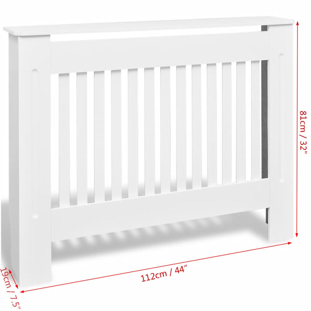 White MDF Radiator Cover Heating Cabinet 112 cm- Heating Radiator Accessories - HomeShopIreland - Home Shop Ireland - Heating Radiator Accessories - White MDF Radiator Cover Heating Cabinet 112 cm