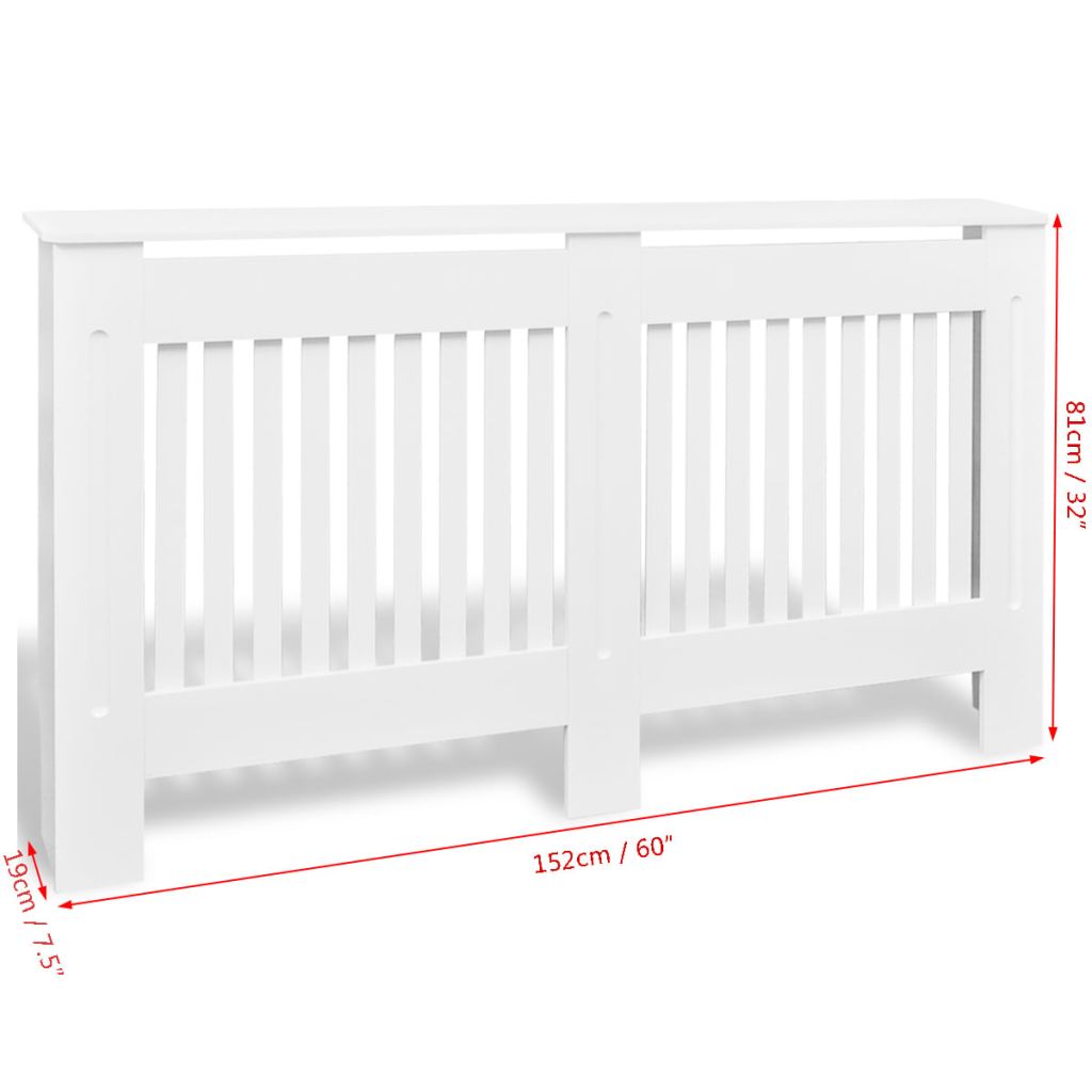 White MDF Radiator Cover Heating Cabinet 152 cm- Heating Radiator Accessories - HomeShopIreland - Home Shop Ireland - Heating Radiator Accessories - White MDF Radiator Cover Heating Cabinet 152 cm