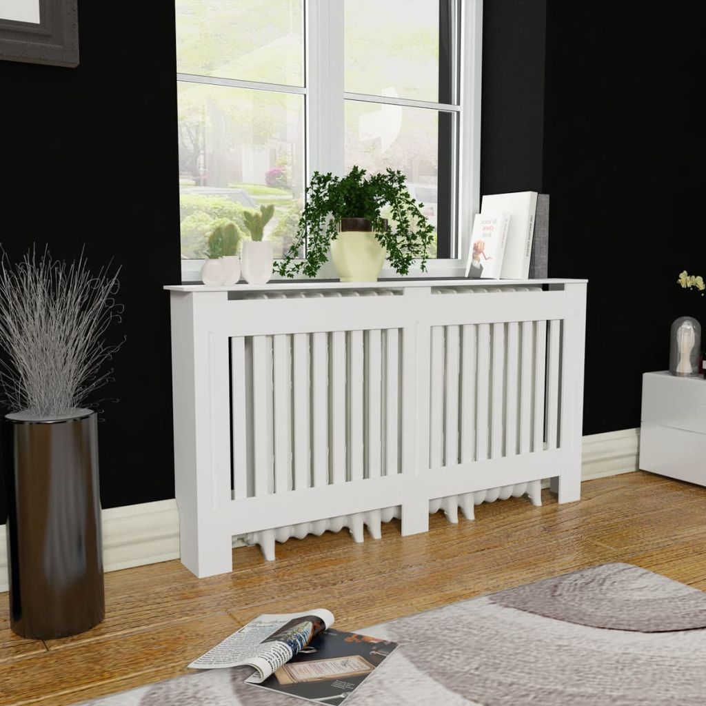 White MDF Radiator Cover Heating Cabinet 152 cm- Heating Radiator Accessories - HomeShopIreland - Home Shop Ireland - Heating Radiator Accessories - White MDF Radiator Cover Heating Cabinet 152 cm