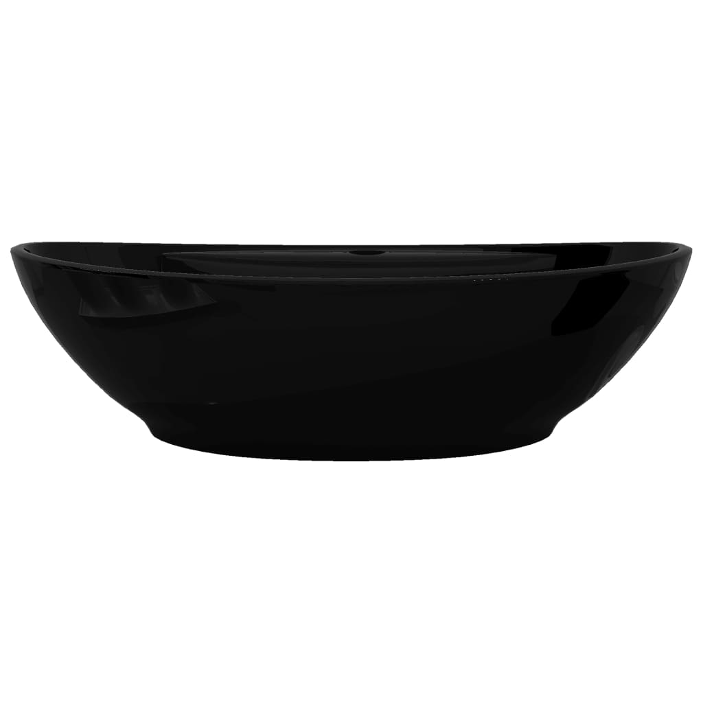Ceramic Bathroom Sink Basin Faucet/Overflow Hole Black Oval- Bathroom Basins - HomeShopIreland - Home Shop Ireland - Bathroom Basins - Ceramic Bathroom Sink Basin Faucet/Overflow Hole Black Oval