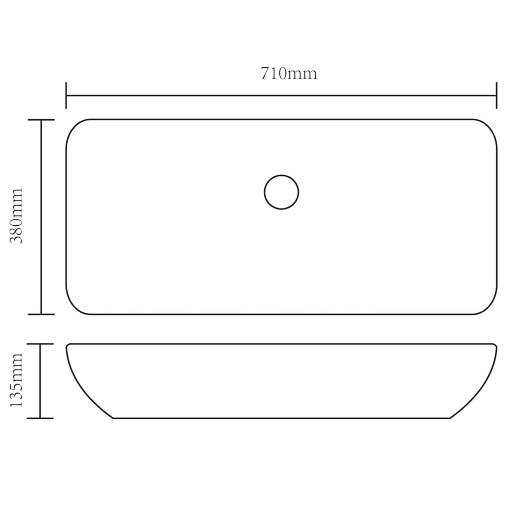 Ceramic Bathroom Sink Basin Black Rectangular- Bathroom Basins - HomeShopIreland - Home Shop Ireland - Bathroom Basins - Ceramic Bathroom Sink Basin Black Rectangular