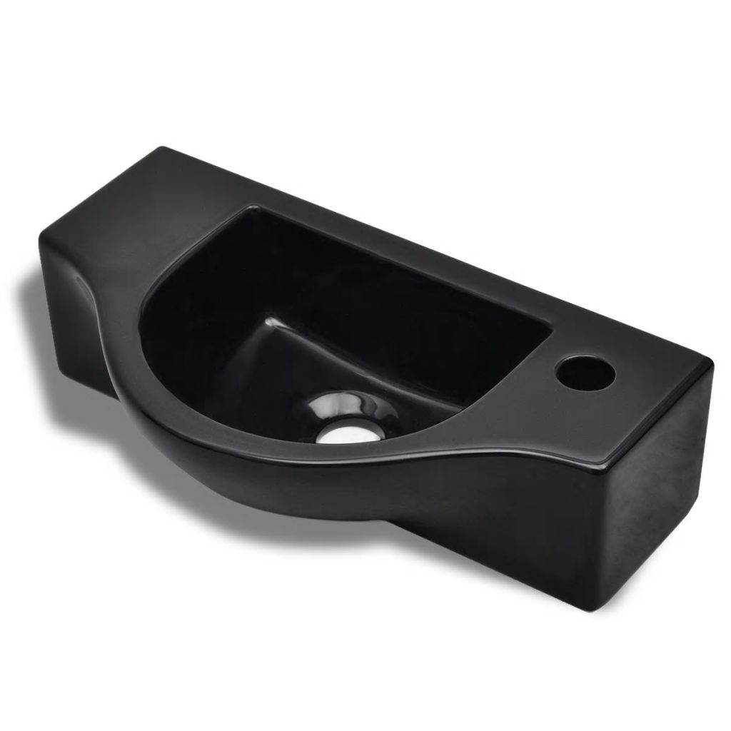 Ceramic Bathroom Sink Basin with Faucet Hole Black- Bathroom Basins - HomeShopIreland - Home Shop Ireland - Bathroom Basins - Ceramic Bathroom Sink Basin with Faucet Hole Black