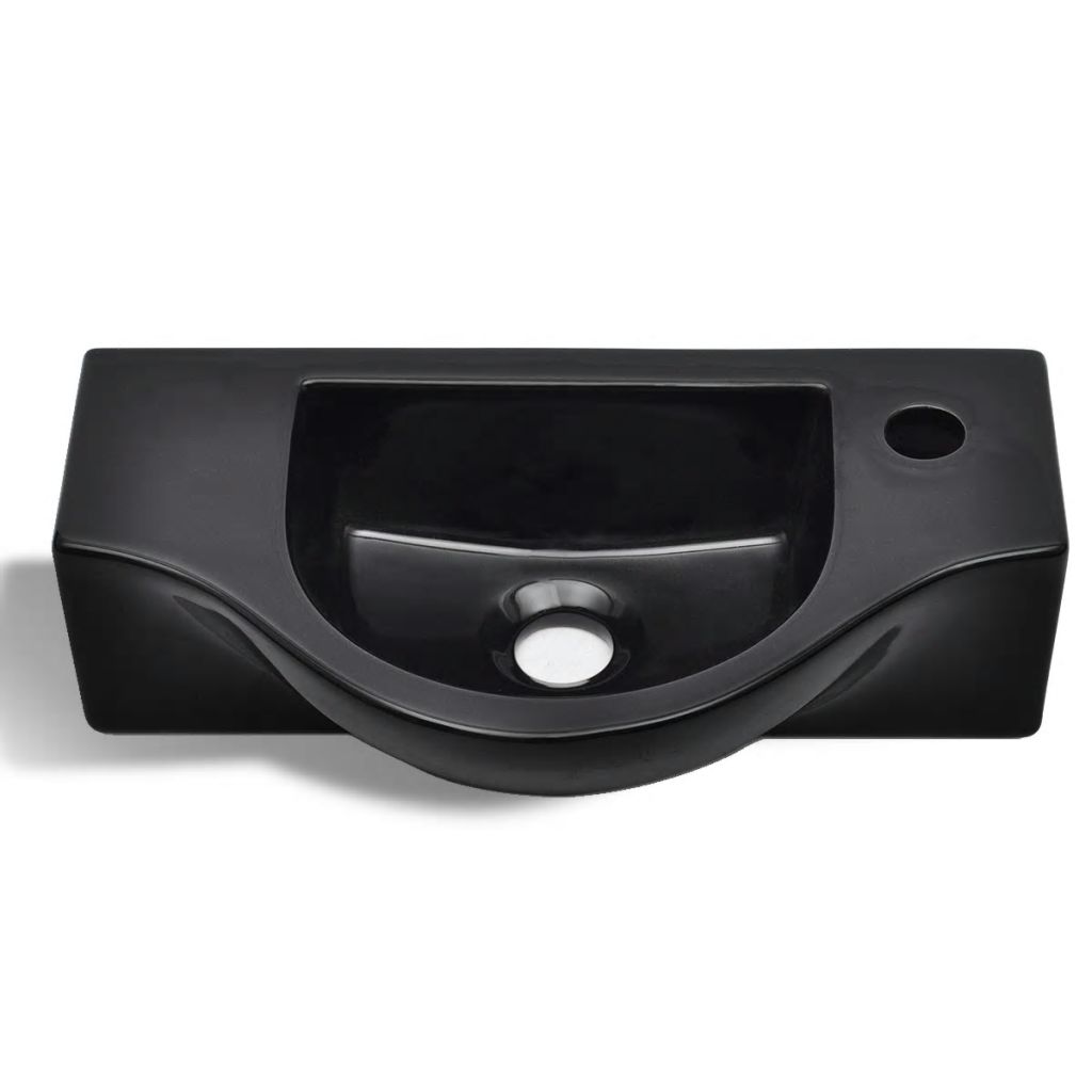 Ceramic Bathroom Sink Basin with Faucet Hole Black- Bathroom Basins - HomeShopIreland - Home Shop Ireland - Bathroom Basins - Ceramic Bathroom Sink Basin with Faucet Hole Black