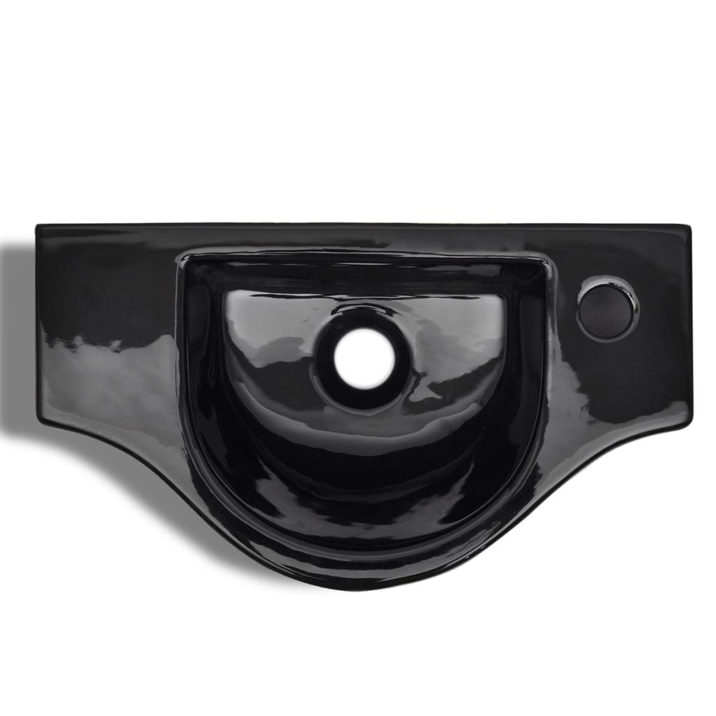 Ceramic Bathroom Sink Basin with Faucet Hole Black- Bathroom Basins - HomeShopIreland - Home Shop Ireland - Bathroom Basins - Ceramic Bathroom Sink Basin with Faucet Hole Black