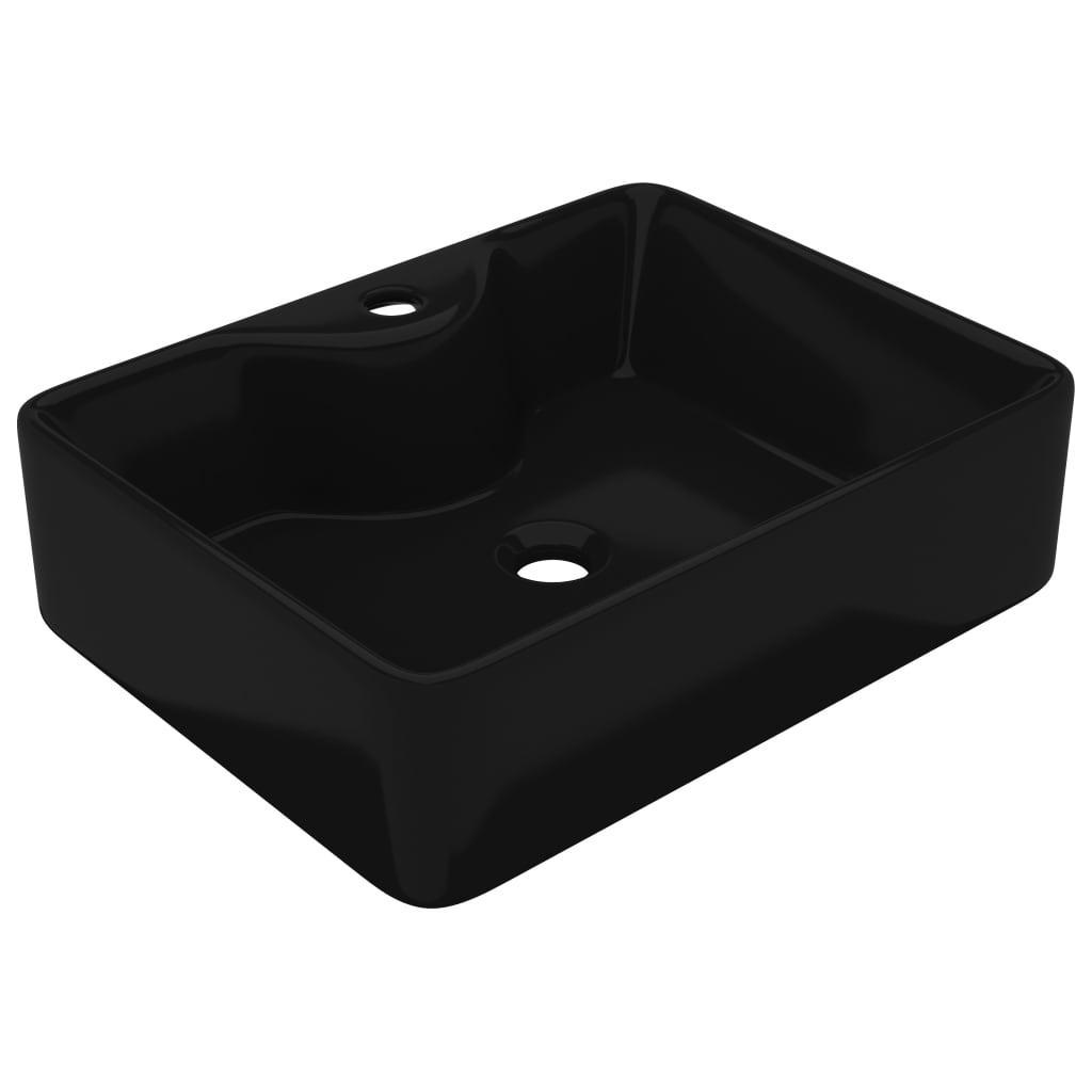 Ceramic Bathroom Sink Basin with Faucet Hole Black Square- Bathroom Basins - HomeShopIreland - Home Shop Ireland - Bathroom Basins - Ceramic Bathroom Sink Basin with Faucet Hole Black Square