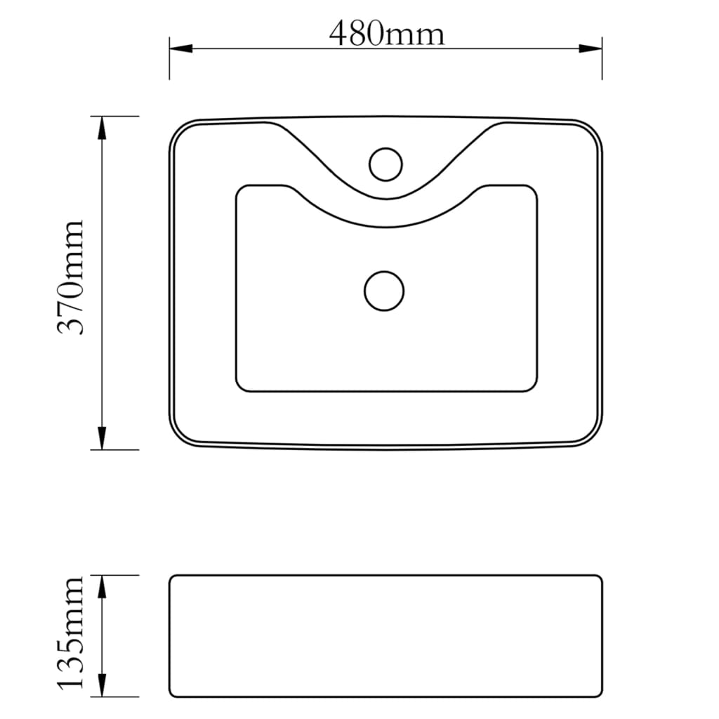 Ceramic Bathroom Sink Basin with Faucet Hole Black Square- Bathroom Basins - HomeShopIreland - Home Shop Ireland - Bathroom Basins - Ceramic Bathroom Sink Basin with Faucet Hole Black Square