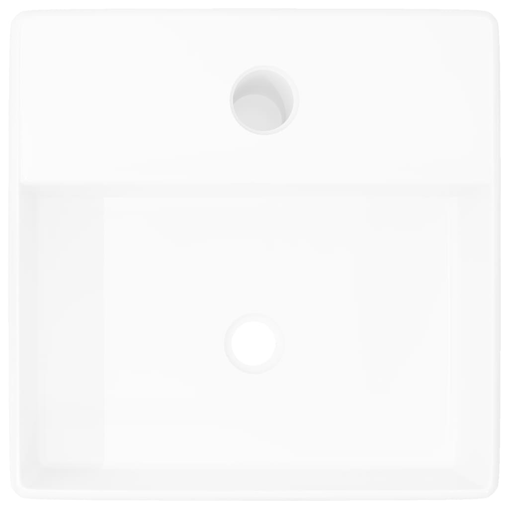 Ceramic Bathroom Sink Basin with Faucet Hole White Square- Bathroom Basins - HomeShopIreland - Home Shop Ireland - Bathroom Basins - Ceramic Bathroom Sink Basin with Faucet Hole White Square