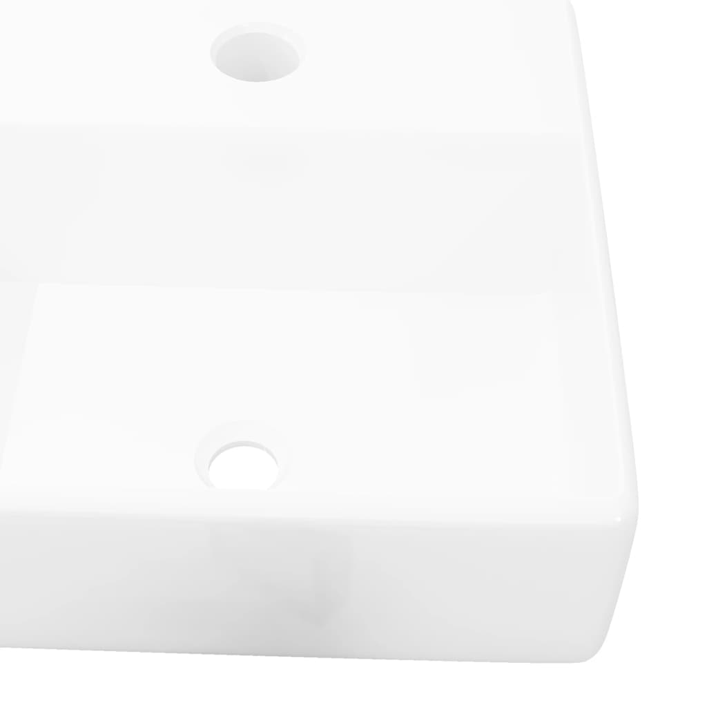 Ceramic Bathroom Sink Basin with Faucet Hole White Square- Bathroom Basins - HomeShopIreland - Home Shop Ireland - Bathroom Basins - Ceramic Bathroom Sink Basin with Faucet Hole White Square