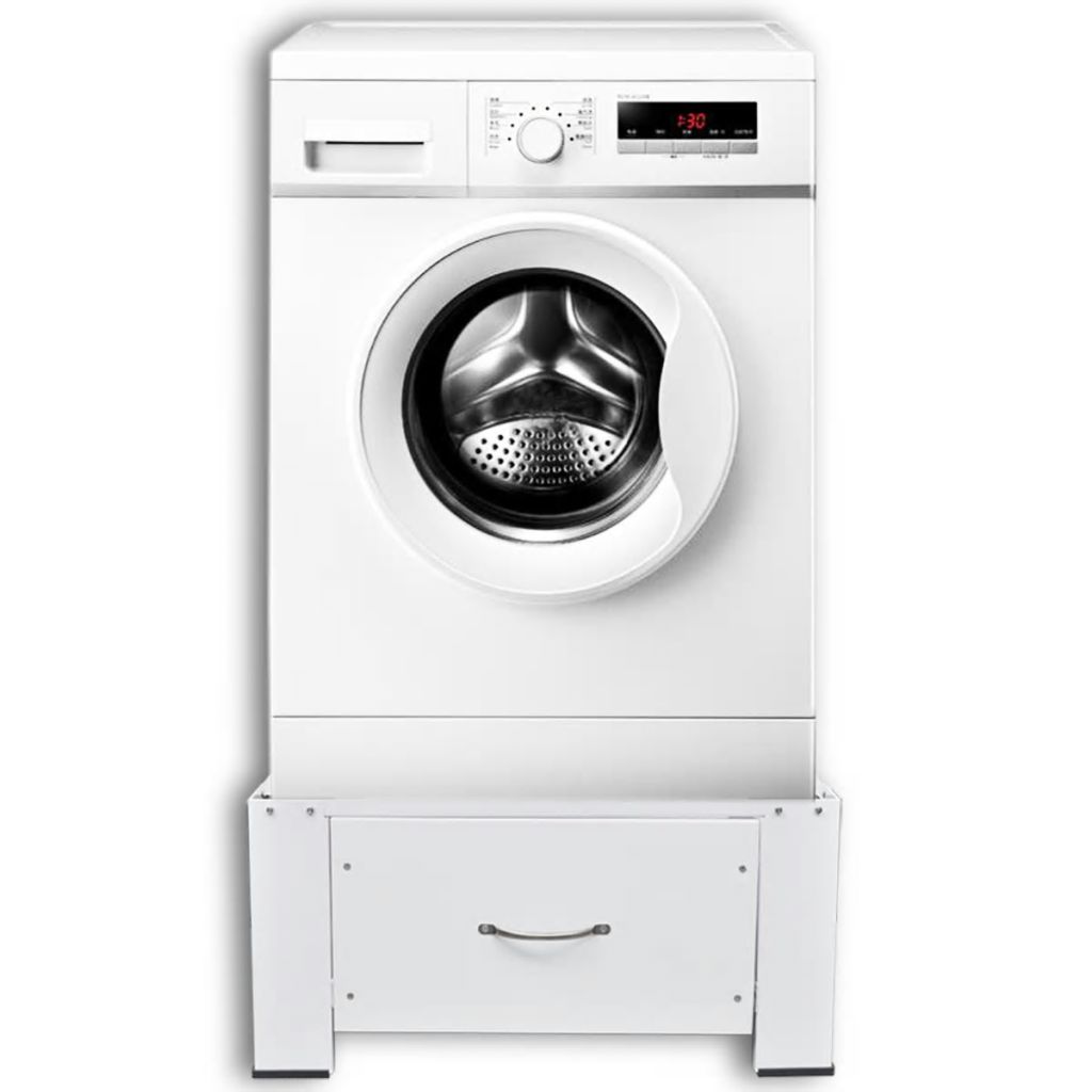 Washing Machine Pedestal with Drawer White- Washer & Dryer Accessories - HomeShopIreland - Home Shop Ireland - Washer & Dryer Accessories - Washing Machine Pedestal with Drawer White