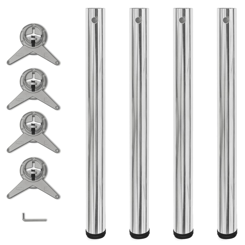 4 Height Adjustable Table Legs Chrome 710 mm- Table Legs - HomeShopIreland - Home Shop Ireland - Table Legs - 4 Height Adjustable Table Legs Chrome 710 mm