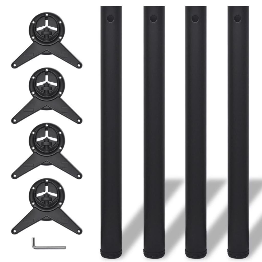 4 Height Adjustable Table Legs Black 710 mm- Table Legs - HomeShopIreland - Home Shop Ireland - Table Legs - 4 Height Adjustable Table Legs Black 710 mm