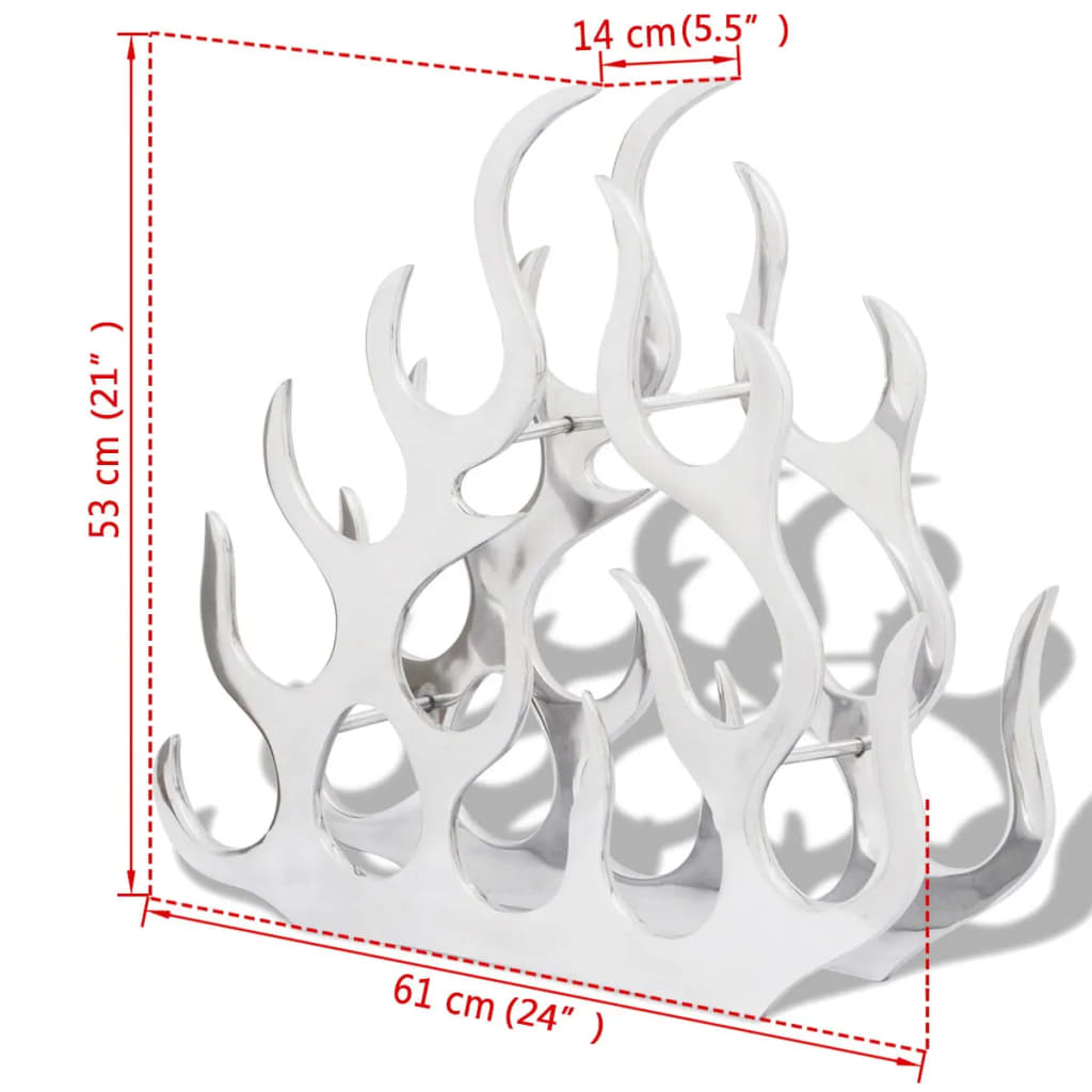 Wine Stand for 11 Bottles Silver Aluminium- Wine Racks - HomeShopIreland - Home Shop Ireland - Wine Racks - Wine Stand for 11 Bottles Silver Aluminium