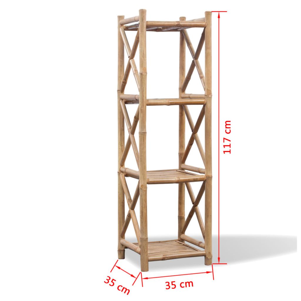 4-Tier Square Bamboo Shelf- Bookcases & Standing Shelves - HomeShopIreland - Home Shop Ireland - Bookcases & Standing Shelves - 4-Tier Square Bamboo Shelf