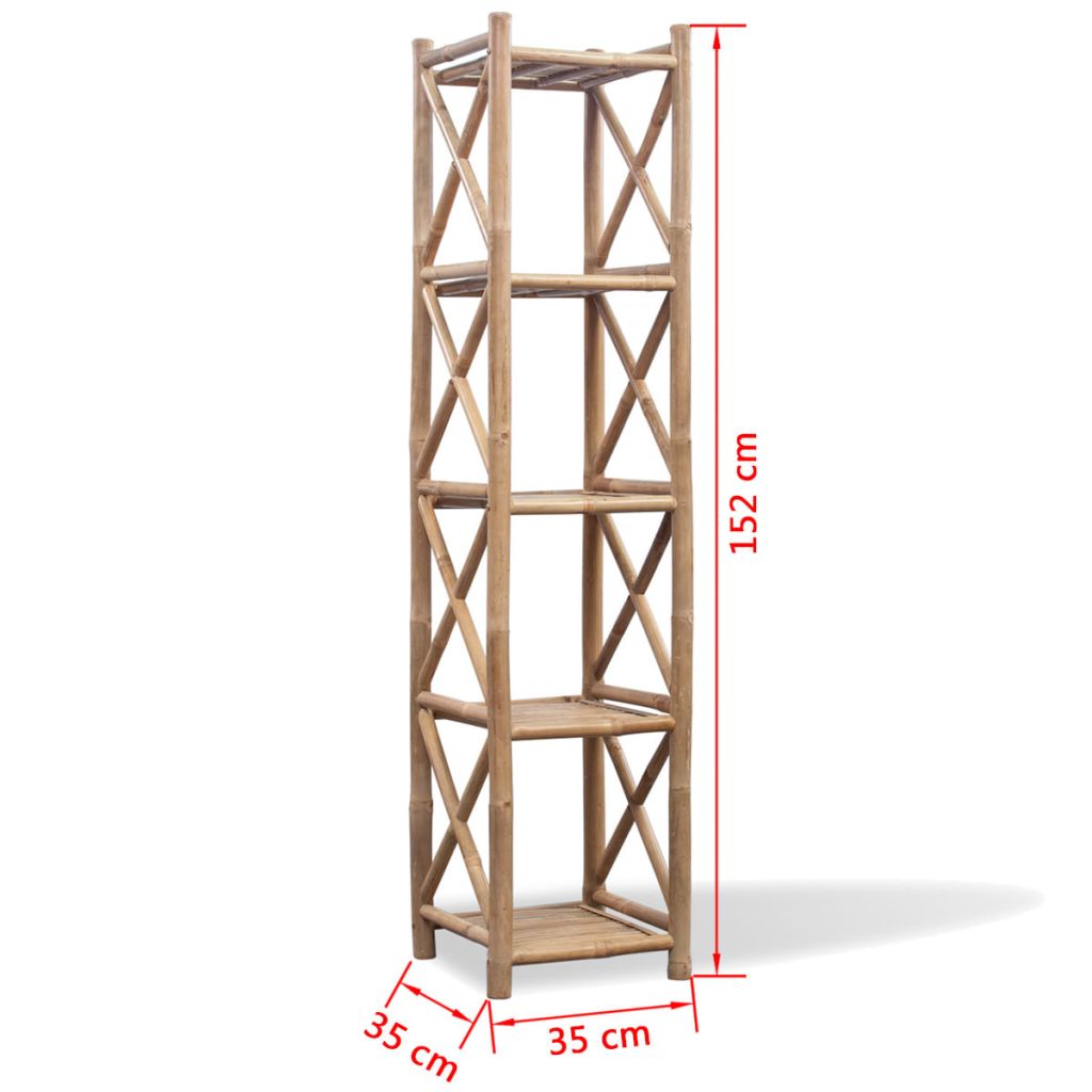 5-Tier Square Bamboo Shelf- Bookcases & Standing Shelves - HomeShopIreland - Home Shop Ireland - Bookcases & Standing Shelves - 5-Tier Square Bamboo Shelf
