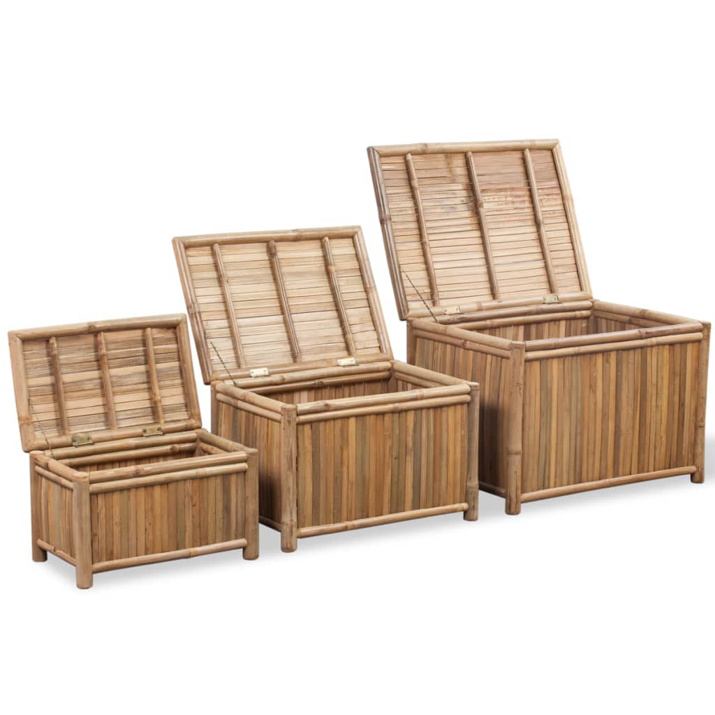 Storage Boxes 3 pcs Bamboo- Storage Chests - HomeShopIreland - Home Shop Ireland - Storage Chests - Storage Boxes 3 pcs Bamboo