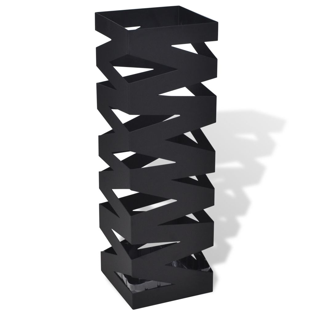 Black Square Umbrella Stand Storage Holder Walking Stick Steel 48.5 cm- Umbrella Stands & Racks - HomeShopIreland - Home Shop Ireland - Umbrella Stands & Racks - Black Square Umbrella Stand Storage Holder Walking Stick Steel 48.5 cm