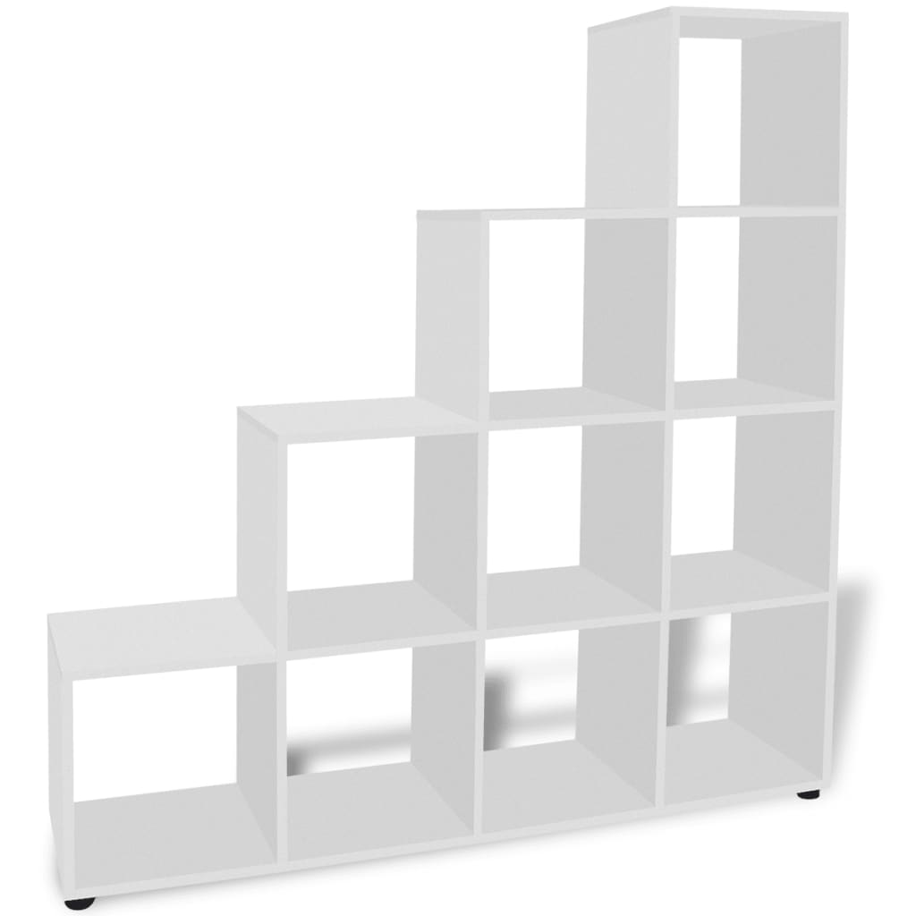 Staircase Bookcase/Display Shelf 142 cm White- Bookcases & Standing Shelves - HomeShopIreland - Home Shop Ireland - Bookcases & Standing Shelves - Staircase Bookcase/Display Shelf 142 cm White