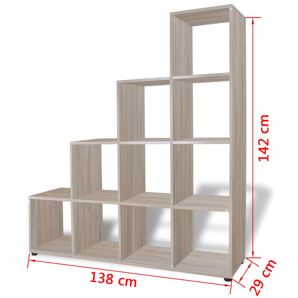 Staircase Bookcase/Display Shelf 142 cm Oak- Bookcases & Standing Shelves - HomeShopIreland - Home Shop Ireland - Bookcases & Standing Shelves - Staircase Bookcase/Display Shelf 142 cm Oak