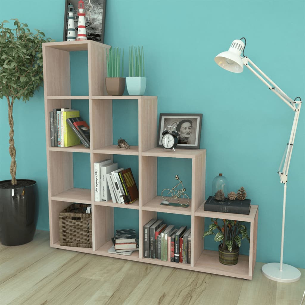 Staircase Bookcase/Display Shelf 142 cm Oak- Bookcases & Standing Shelves - HomeShopIreland - Home Shop Ireland - Bookcases & Standing Shelves - Staircase Bookcase/Display Shelf 142 cm Oak