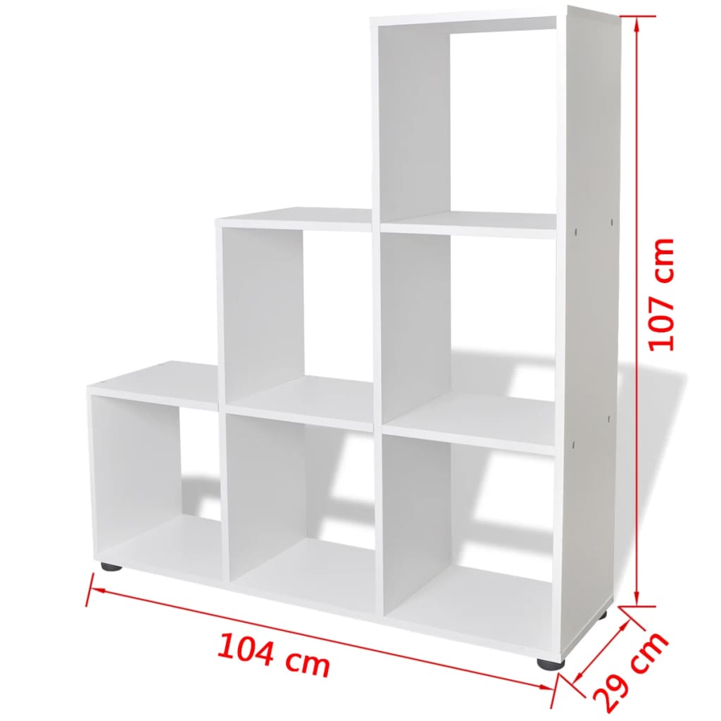 Staircase Bookcase/Display Shelf 107 cm White- Bookcases & Standing Shelves - HomeShopIreland - Home Shop Ireland - Bookcases & Standing Shelves - Staircase Bookcase/Display Shelf 107 cm White