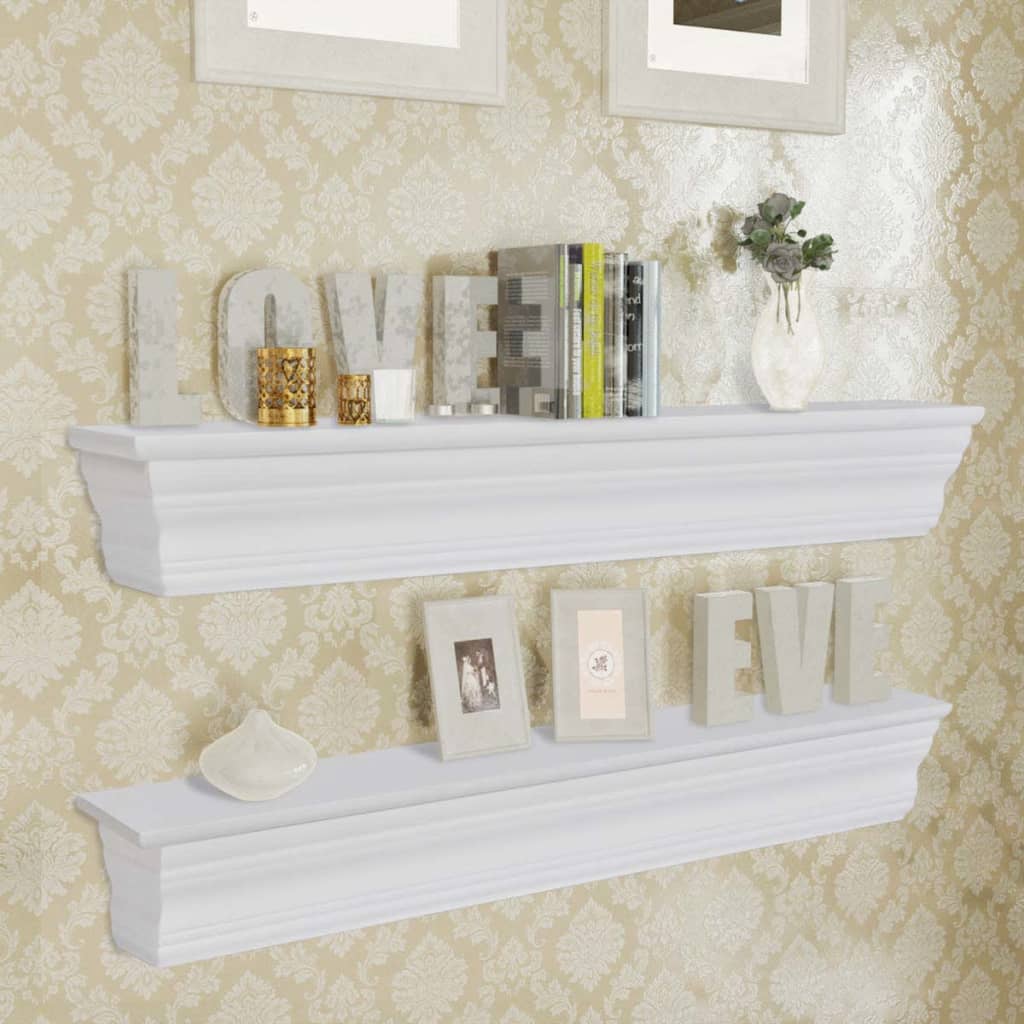 Wall Shelves Aaliyah 2 pcs White- Wall Shelves & Ledges - HomeShopIreland - Home Shop Ireland - Wall Shelves & Ledges - Wall Shelves Aaliyah 2 pcs White