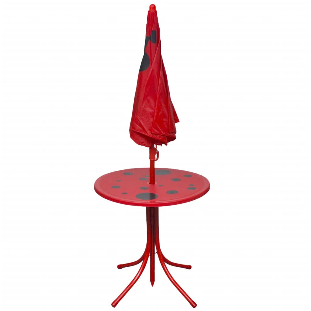 3 Piece Kids' Garden Bistro Set with Parasol Red- Outdoor Furniture Sets - HomeShopIreland - Home Shop Ireland - Outdoor Furniture Sets - 3 Piece Kids' Garden Bistro Set with Parasol Red