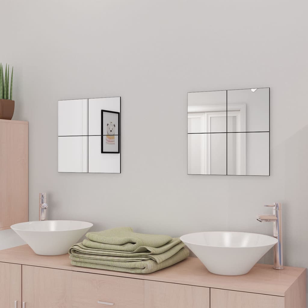 Frameless Mirror Tiles Glass 8 pcs 20.5 cm- Mirrors - HomeShopIreland - Home Shop Ireland - Mirrors - Frameless Mirror Tiles Glass 8 pcs 20.5 cm