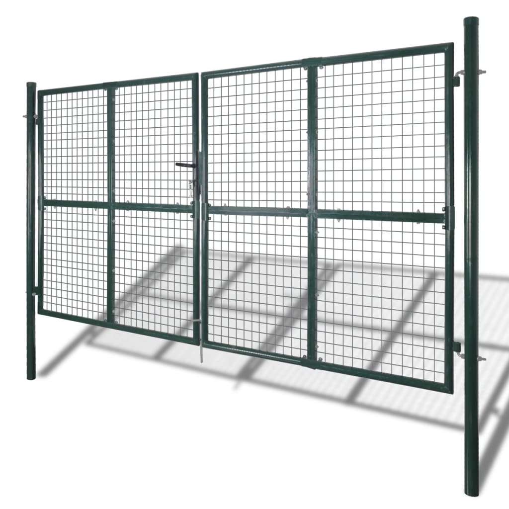 Double Door Fence Gate Powder-Coated Steel- Gates - HomeShopIreland - Home Shop Ireland - Gates - Double Door Fence Gate Powder-Coated Steel