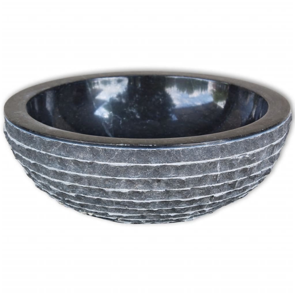 Basin Marble 40 cm Black- Bathroom Basins - HomeShopIreland - Home Shop Ireland - Bathroom Basins - Basin Marble 40 cm Black