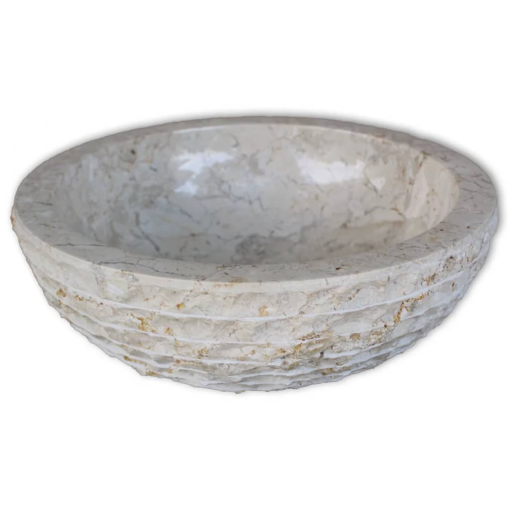 Basin Marble 40 cm Cream- Bathroom Basins - HomeShopIreland - Home Shop Ireland - Bathroom Basins - Basin Marble 40 cm Cream