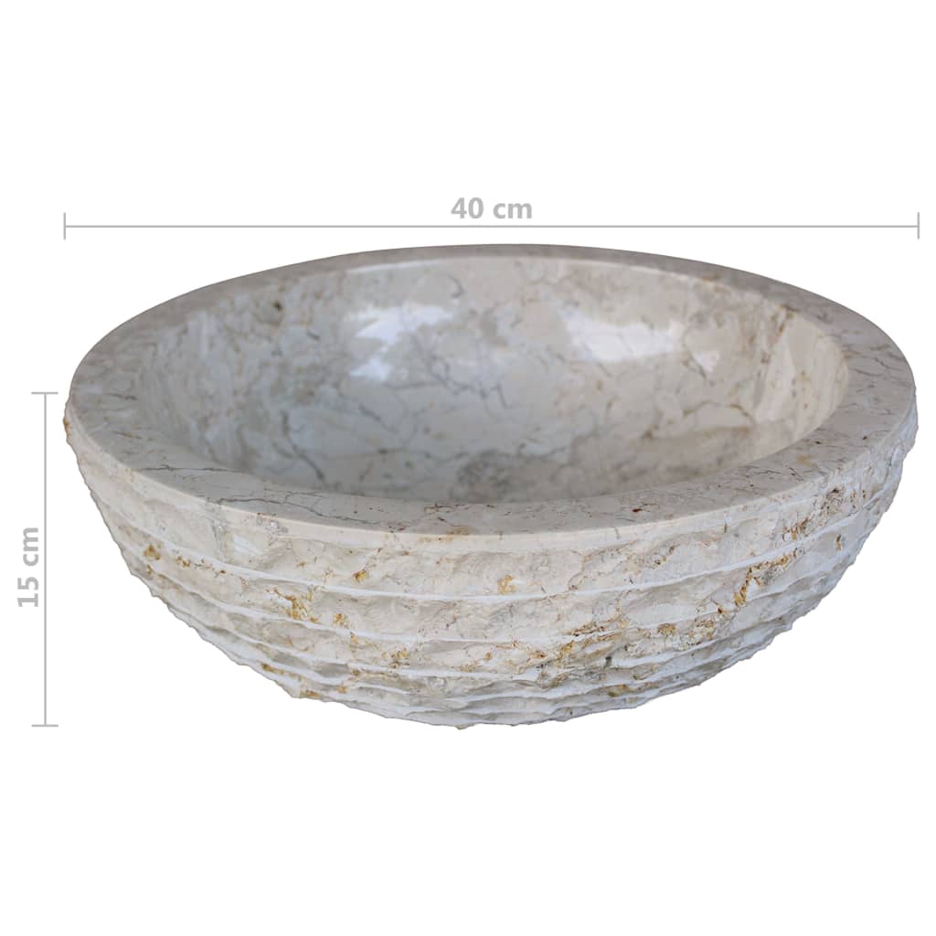 Basin Marble 40 cm Cream- Bathroom Basins - HomeShopIreland - Home Shop Ireland - Bathroom Basins - Basin Marble 40 cm Cream