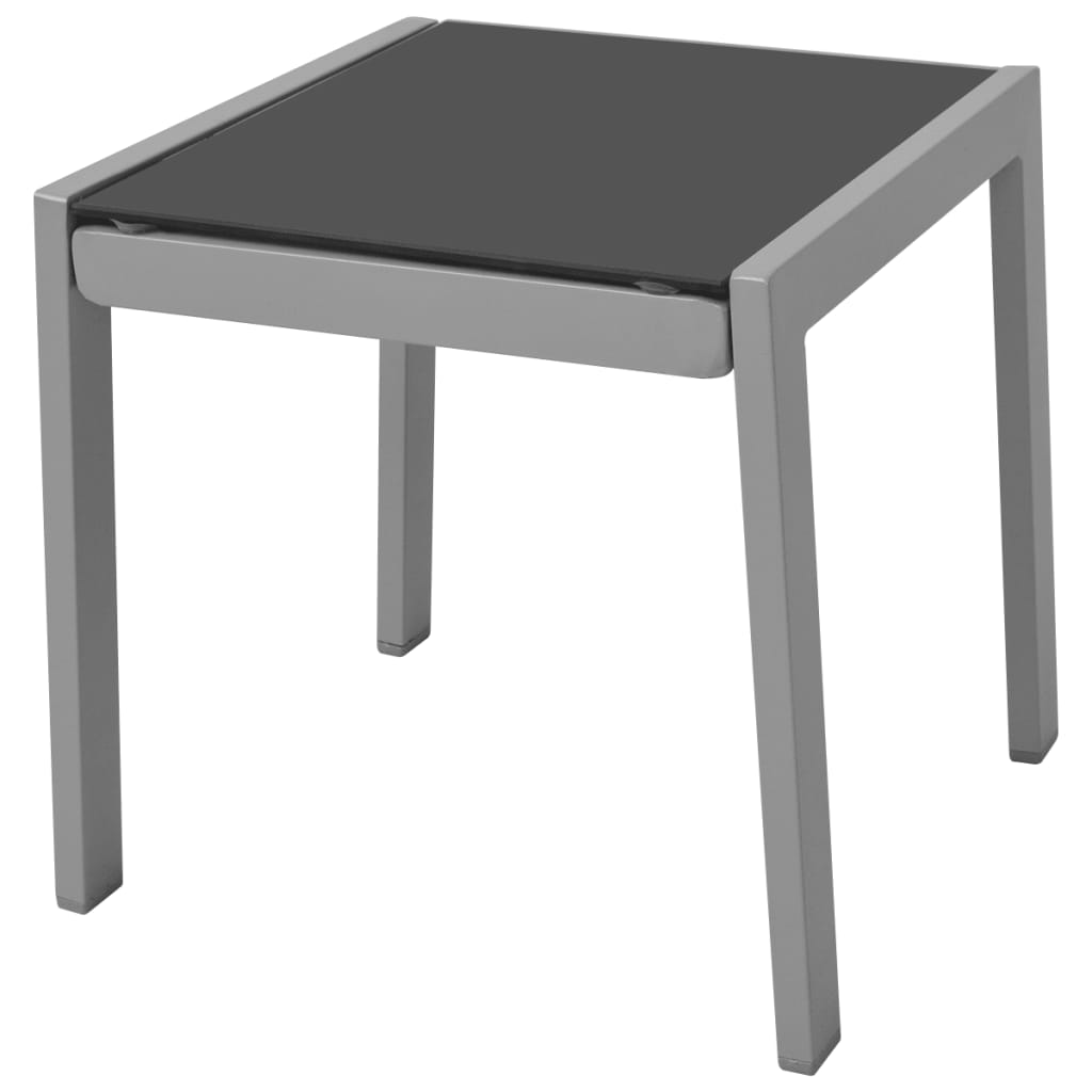 Sun Loungers with Table Aluminium Black- Sunloungers - HomeShopIreland - Home Shop Ireland - Sunloungers - Sun Loungers with Table Aluminium Black