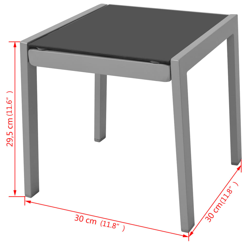 Sun Loungers with Table Aluminium Black- Sunloungers - HomeShopIreland - Home Shop Ireland - Sunloungers - Sun Loungers with Table Aluminium Black